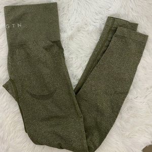 NVGTN KHAKI GREEN CONTOUR SEAMLESS LEGGINGS